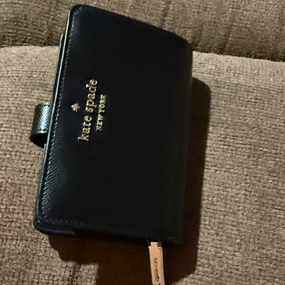 Kate Spade Midnight Black Wallet with Gold Details